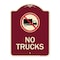 Signmission Designer Series-No Trucks With Graphic Burgungy Heavy-Gauge Aluminum, 24" x 18", BU-1824-9809 A-DES-BU-1824-9809 - alternate 1